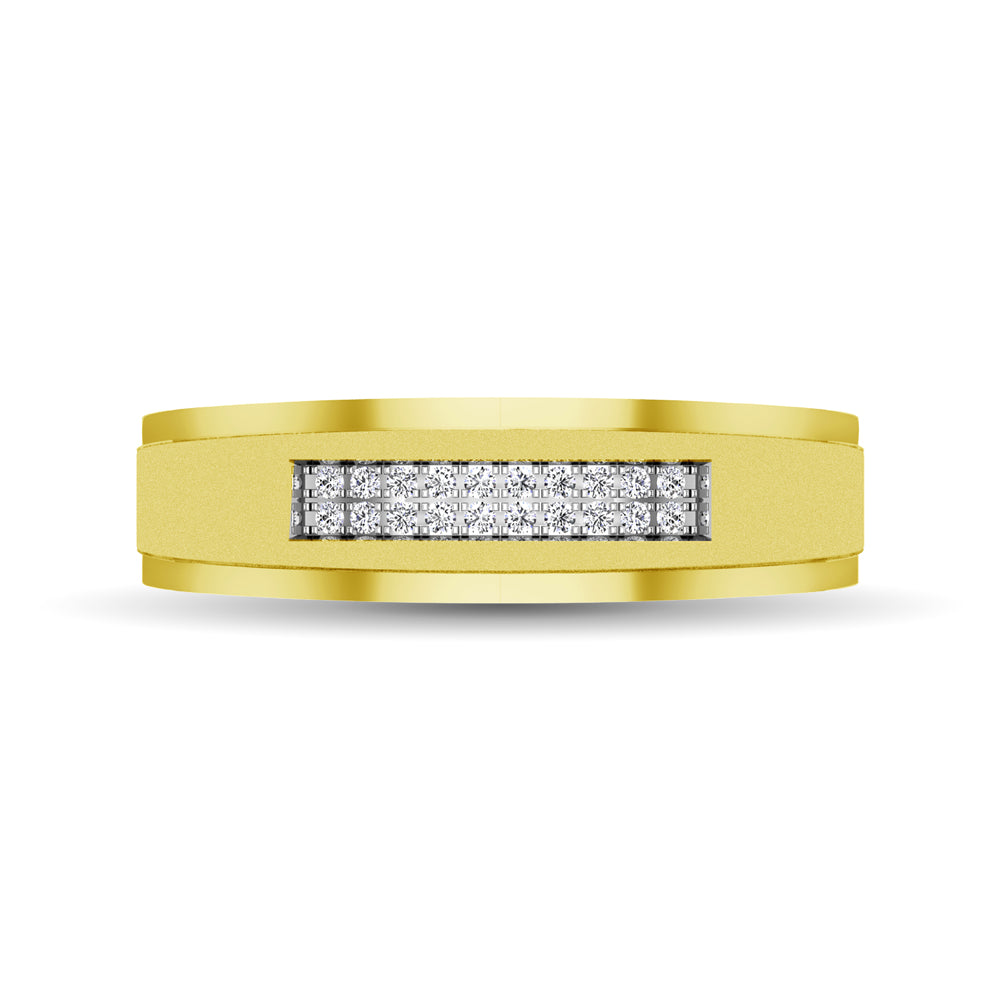 10K Yellow Gold Diamond 1/10 Ctw Mens Ring