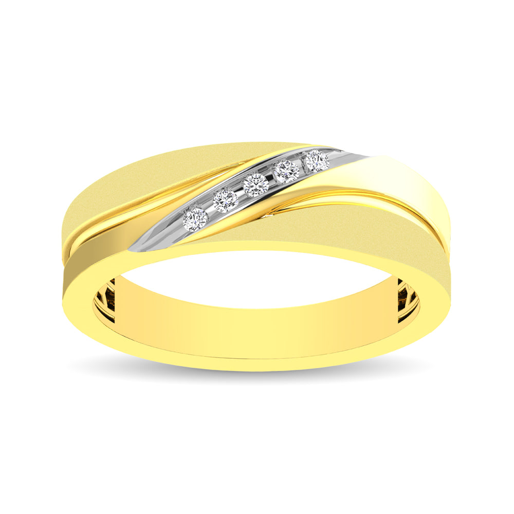 Men's 1/20 Ctw. Diamond Slant Ring in 10K Yellow Gold