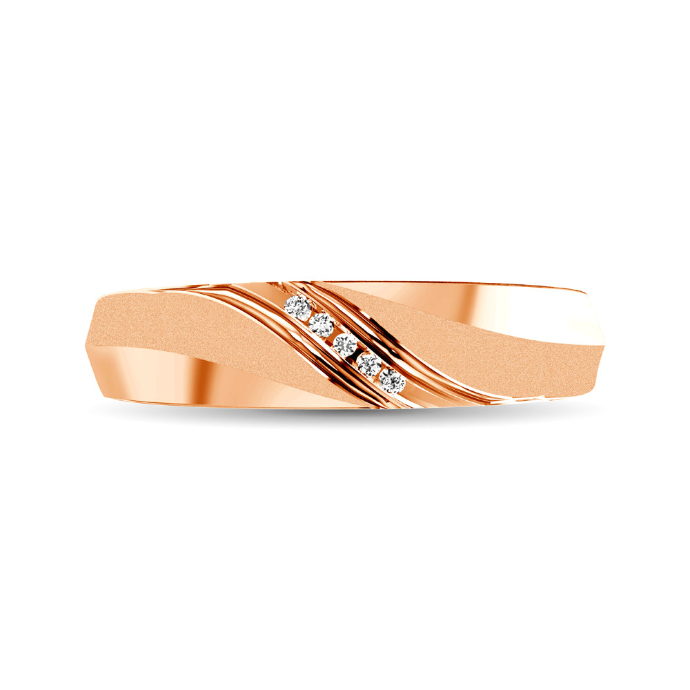 Ladies Diamond Accent Wedding Band In 10K Rose Gold