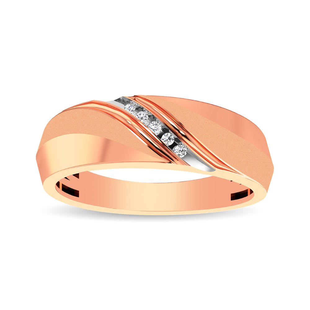 Men&Apos;S 1/20 Ctw. Diamond Wedding Band In 10K Rose Gold