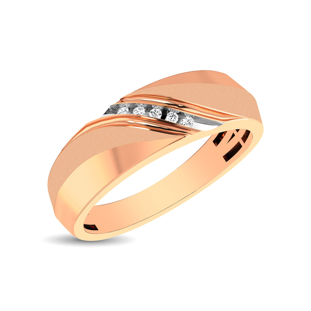 Men&Apos;S 1/20 Ctw. Diamond Wedding Band In 10K Rose Gold