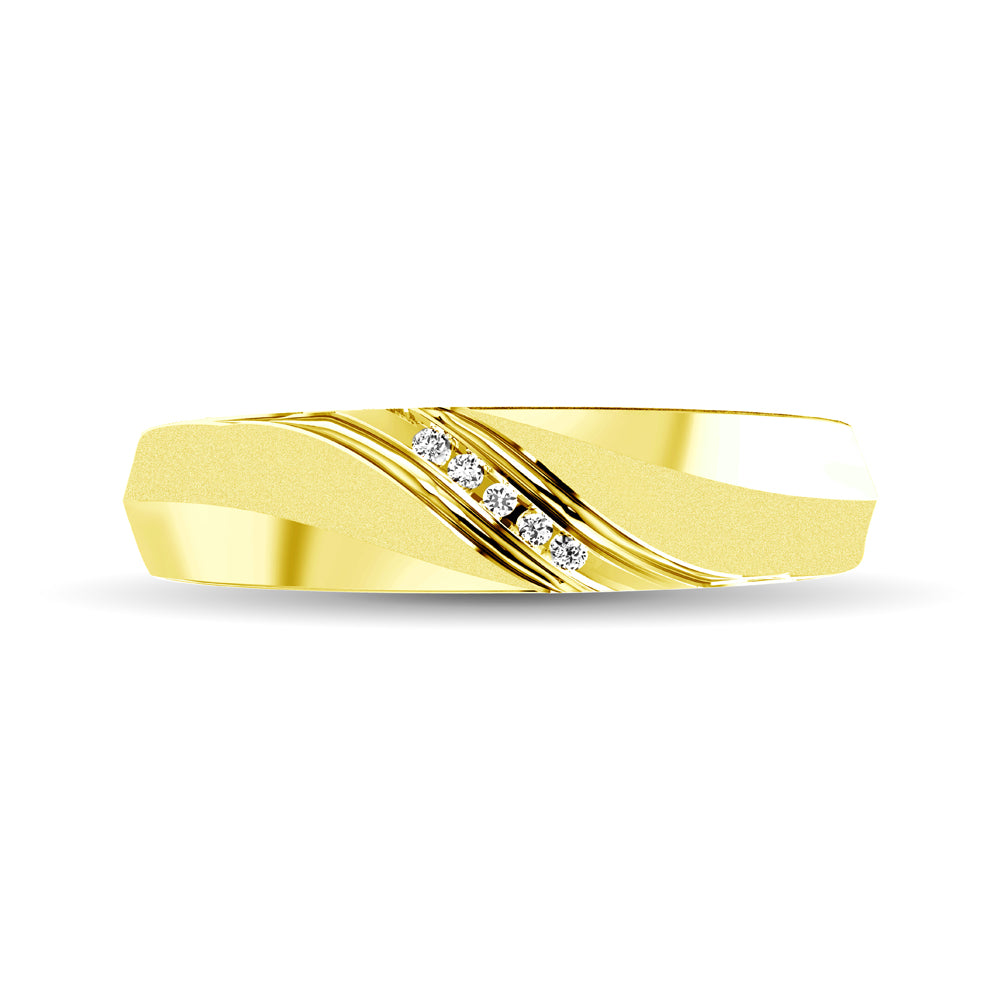 Ladies Diamond Accent Wedding Band In 10K Yellow Gold