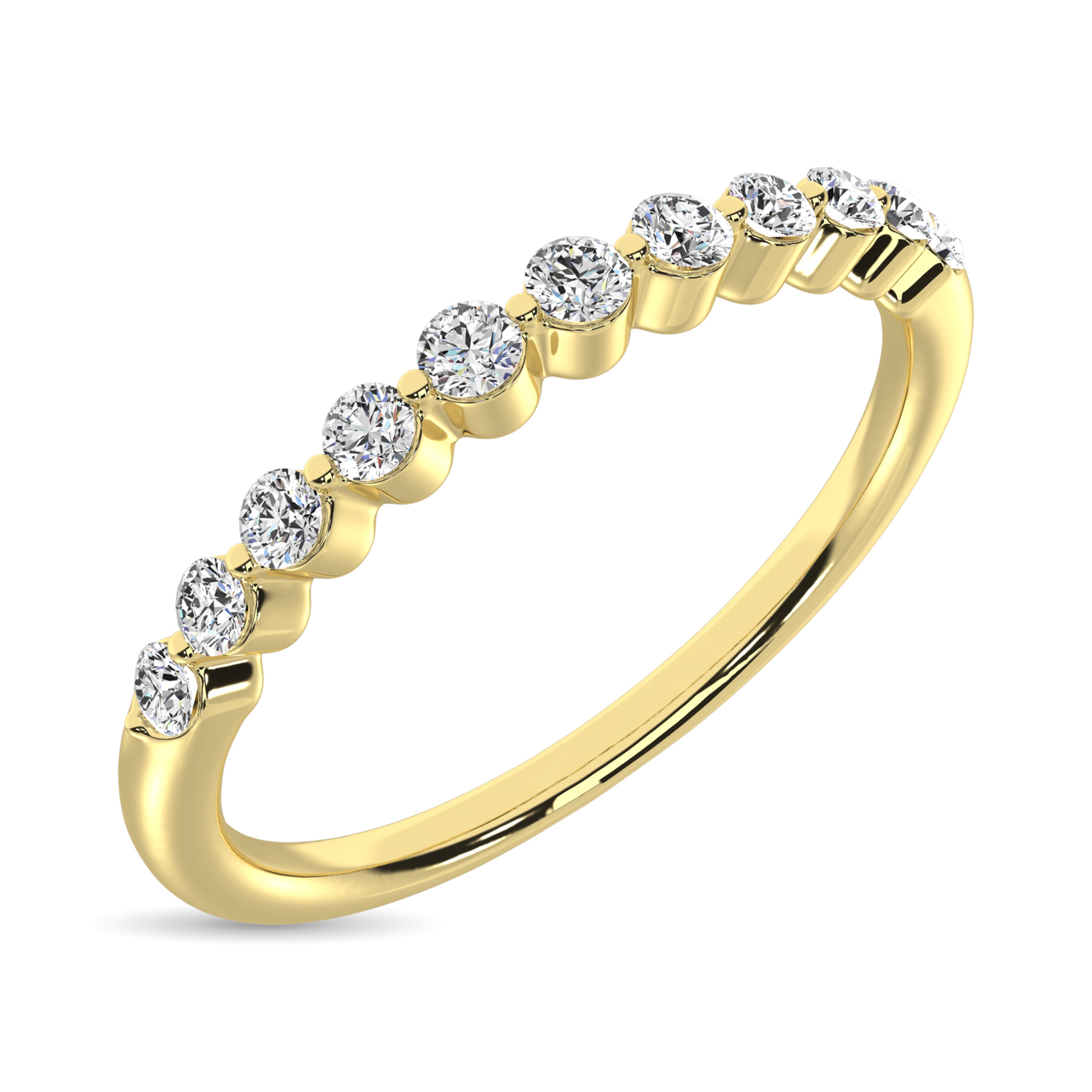 Diamond 1/4 Ct.Tw. Anniversary Ring In 14K Yellow Gold