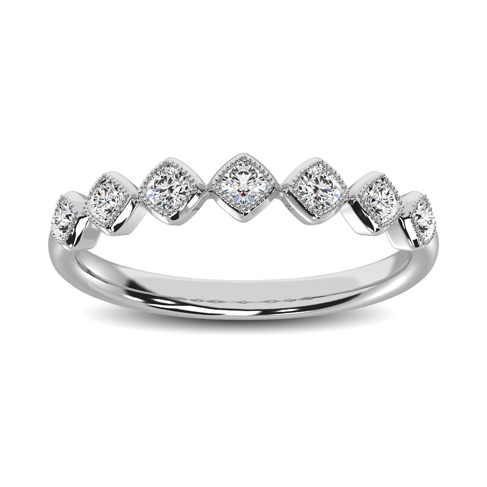 14K White Gold 1/6 Ctw Diamond Annivesary Ring