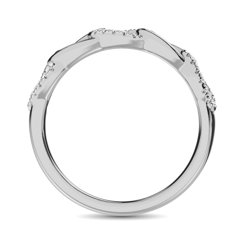 14K White Gold 1/6 Ct.Tw. Diamond Interlinked Annivesary Band