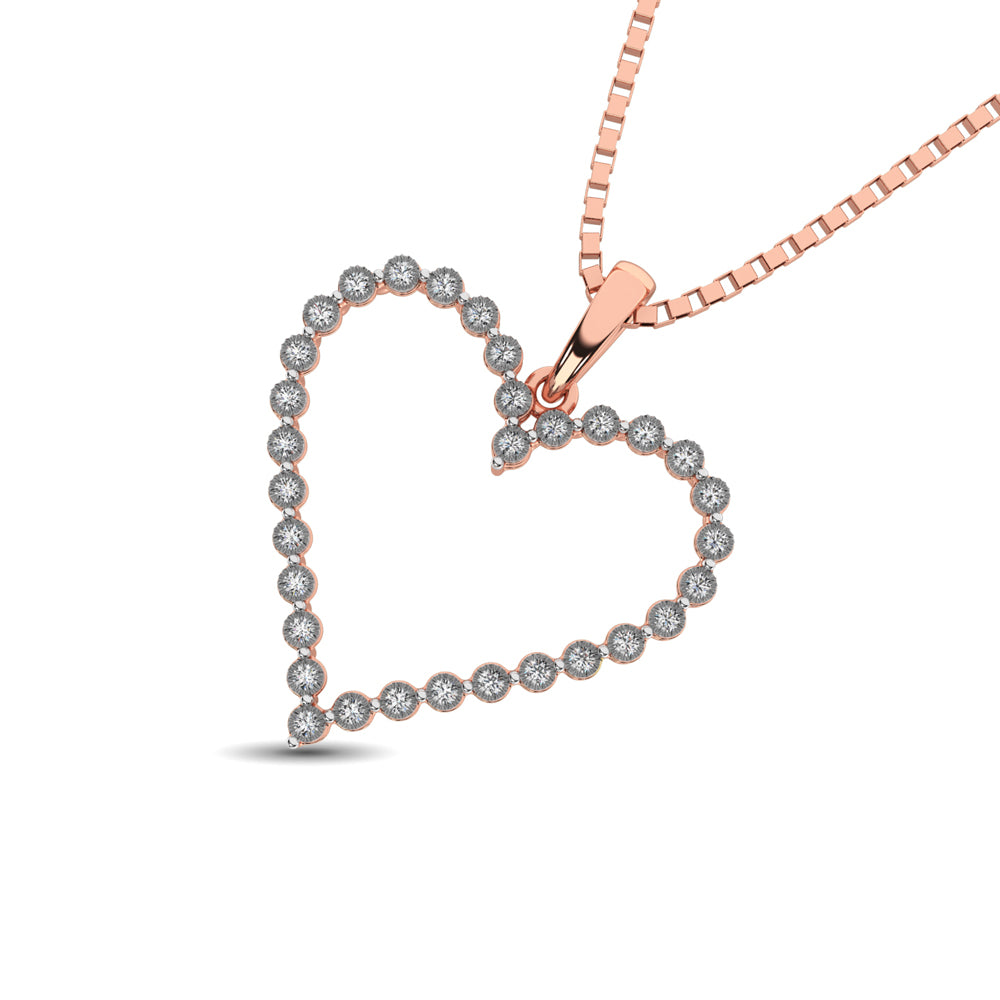 Sterling Silver 1/10 Ct.Tw. Diamond Heart Pendant