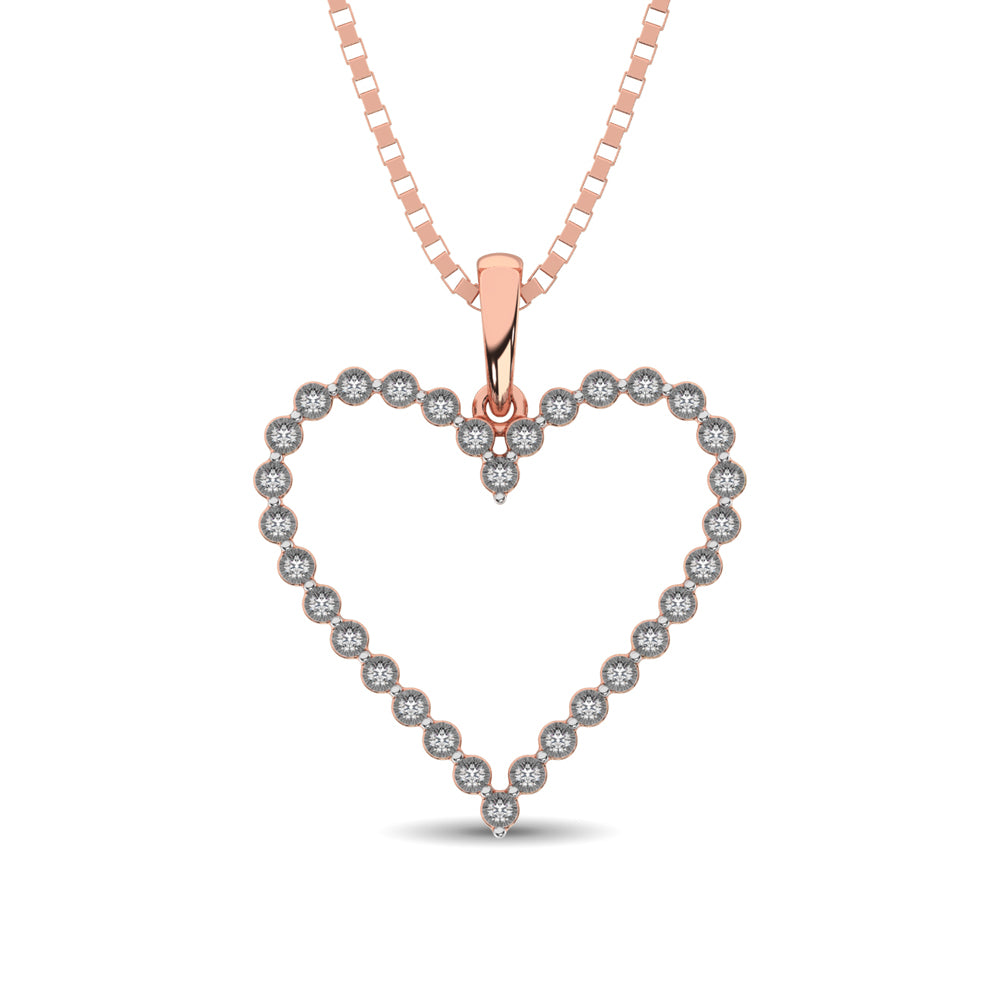 Sterling Silver 1/10 Ct.Tw. Diamond Heart Pendant