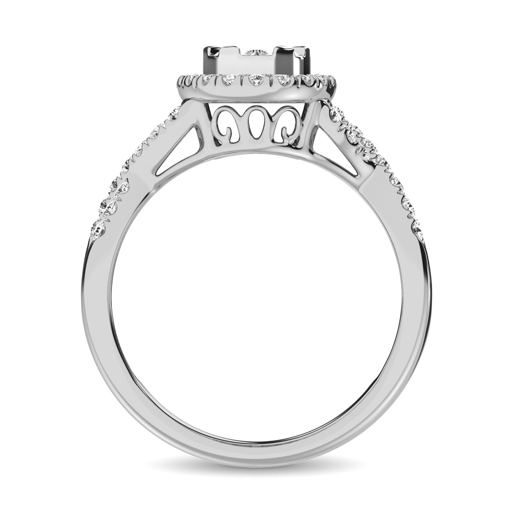 14K White Gold 3/4 Ct.Tw. Diamond Fashion Ring