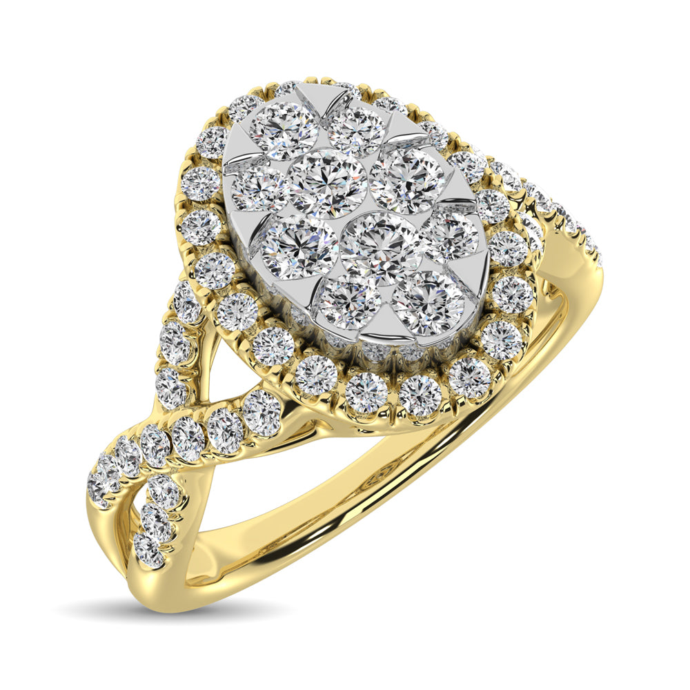 14K Yellow Gold 3/4 Ct.Tw. Diamond Fashion Ring