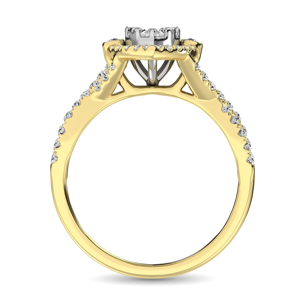 14K Yellow Gold 1 Ct.Tw. Diamond Engagement Ring