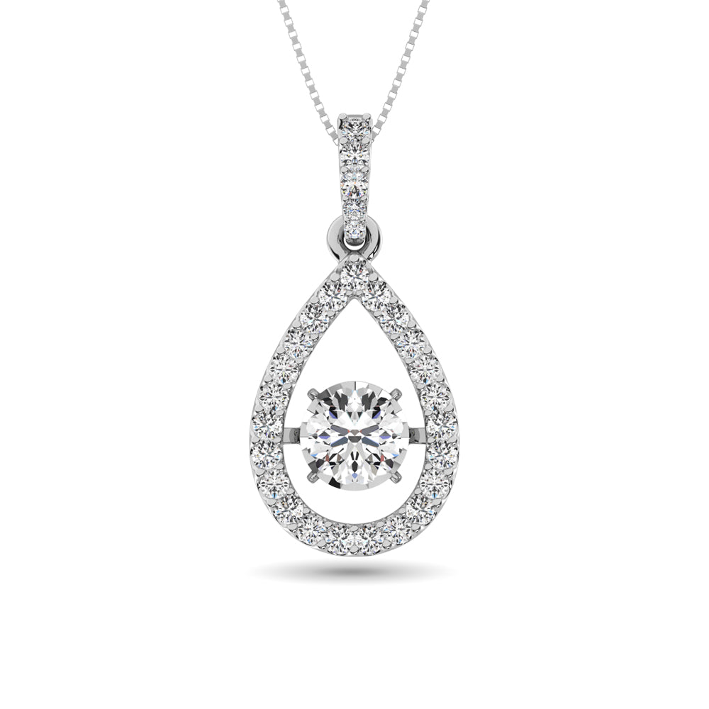 Diamond 2 Ct.Tw. Pear Shape Shimmering Pendant In 14K White Gold