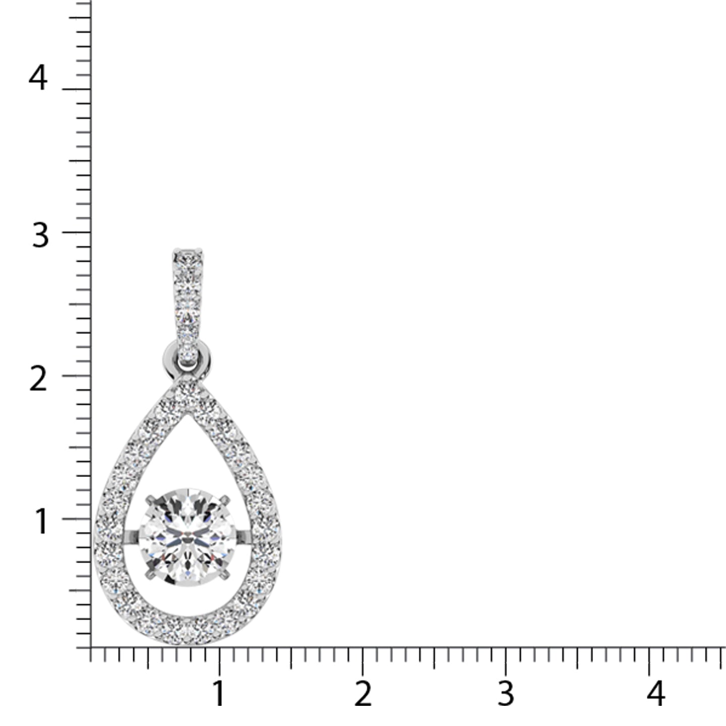 Diamond 2 Ct.Tw. Pear Shape Shimmering Pendant In 14K White Gold