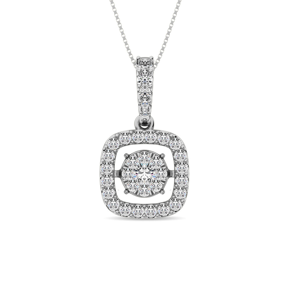 Moving Diamond 5/8 ct tw Pendant in 14K White Gold