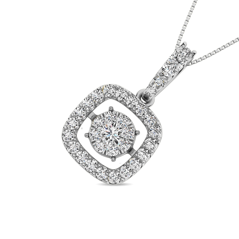 Moving Diamond 5/8 Ct Tw Pendant In 14K White Gold