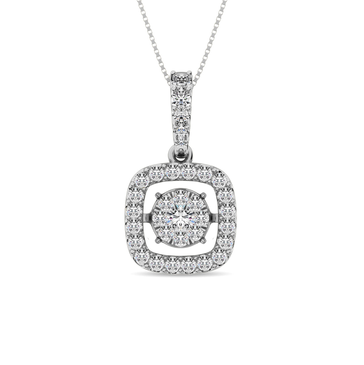 Diamond 1 Ct.Tw. Shimmering Pendant In 14K White Gold