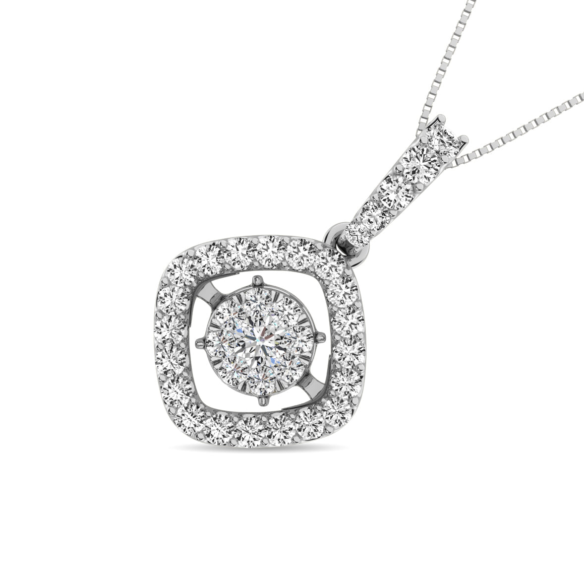 Diamond 1 Ct.Tw. Shimmering Pendant In 14K White Gold