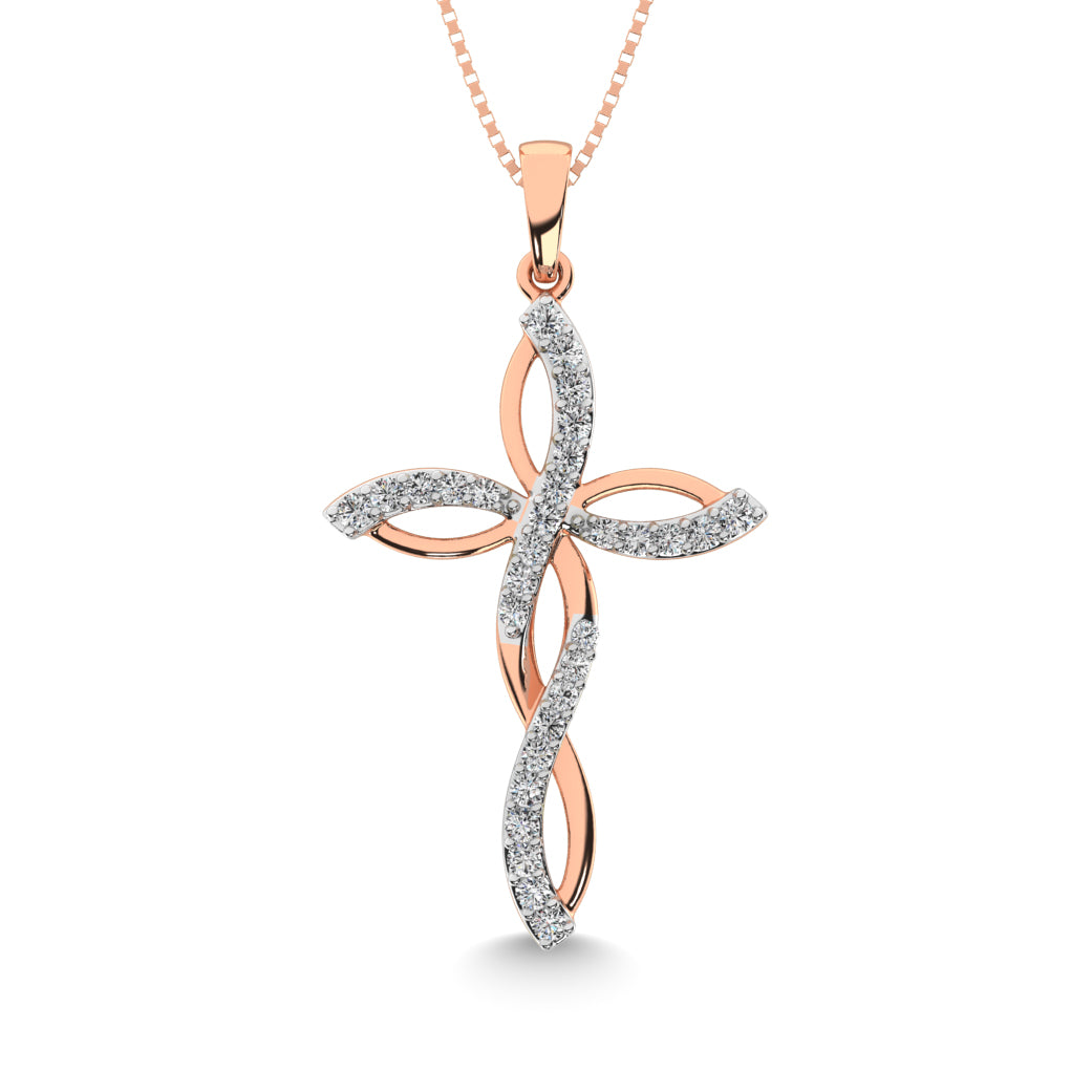 Diamond 1/5 Ct.Tw Twist Cross Pendant