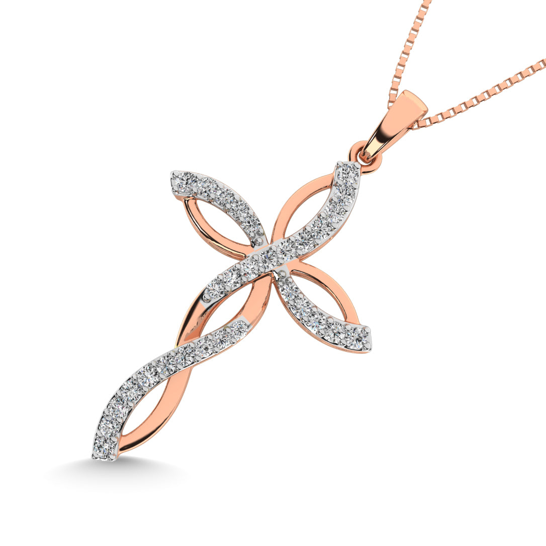 Diamond 1/5 Ct.Tw Twist Cross Pendant