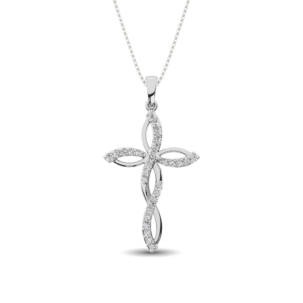 Diamond 1/5 Ct.Tw Twist Cross Pendant