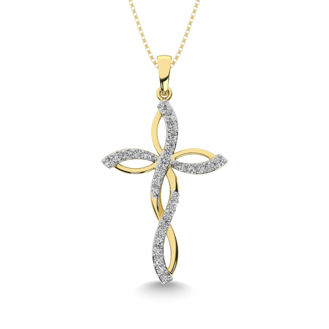 Diamond 1/5 Ct.Tw Twist Cross Pendant