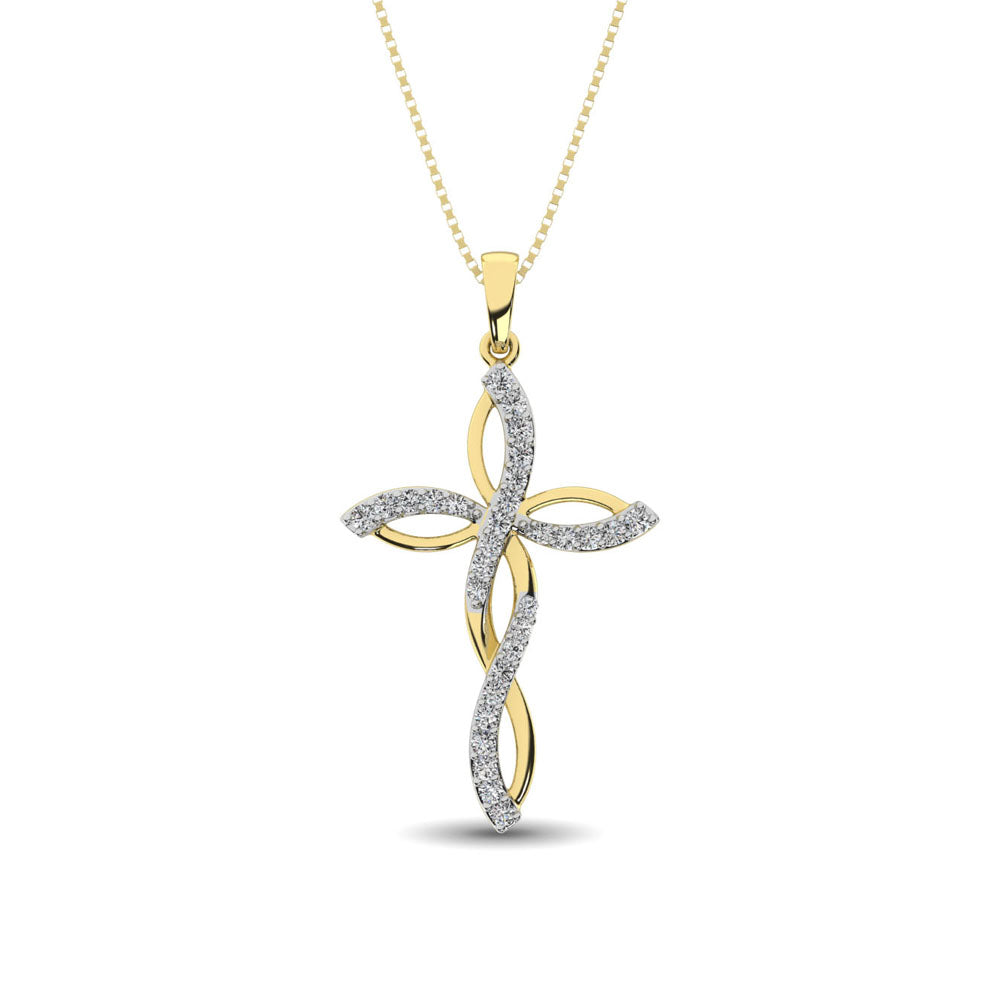 Diamond 1/5 Ct.Tw Twist Cross Pendant
