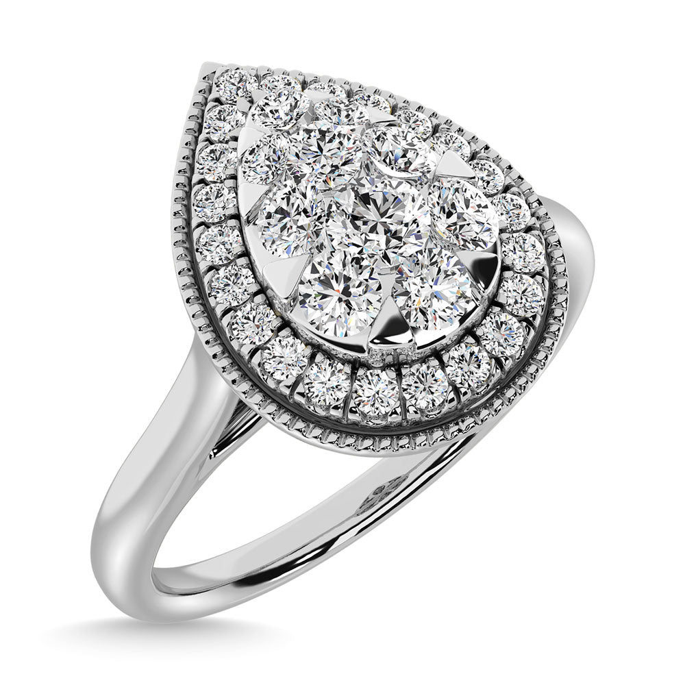 Diamond 1/2.Tw. Pear Shape Engagement Ring in 14K White Gold