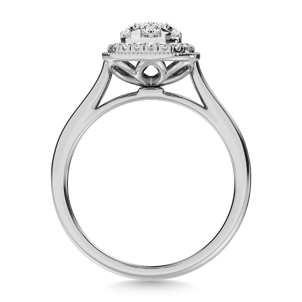Diamond 1/2.Tw. Pear Shape Engagement Ring in 14K White Gold