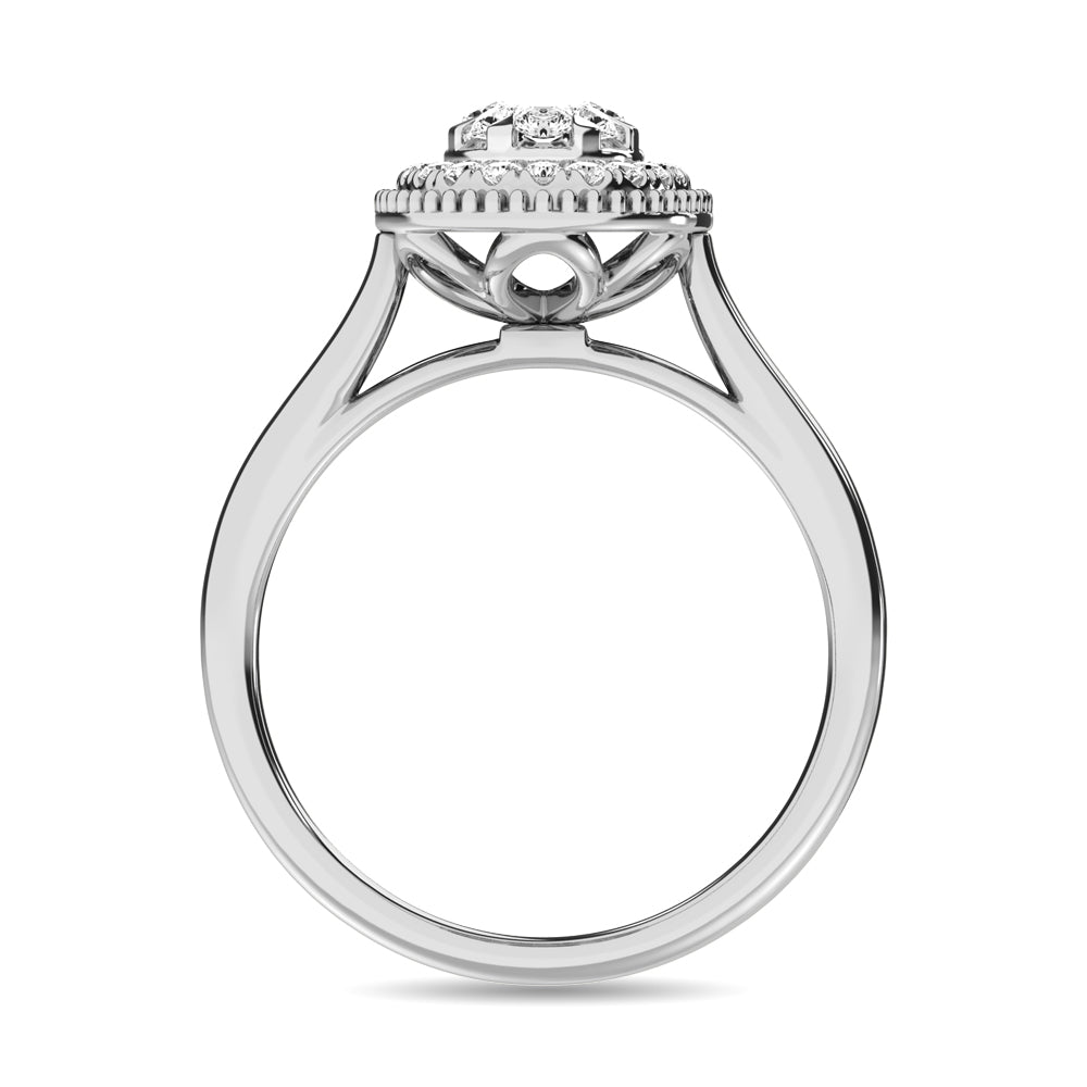 Diamond 1/2 Ct.Tw. Cluster Engagement Ring in 14K White Gold