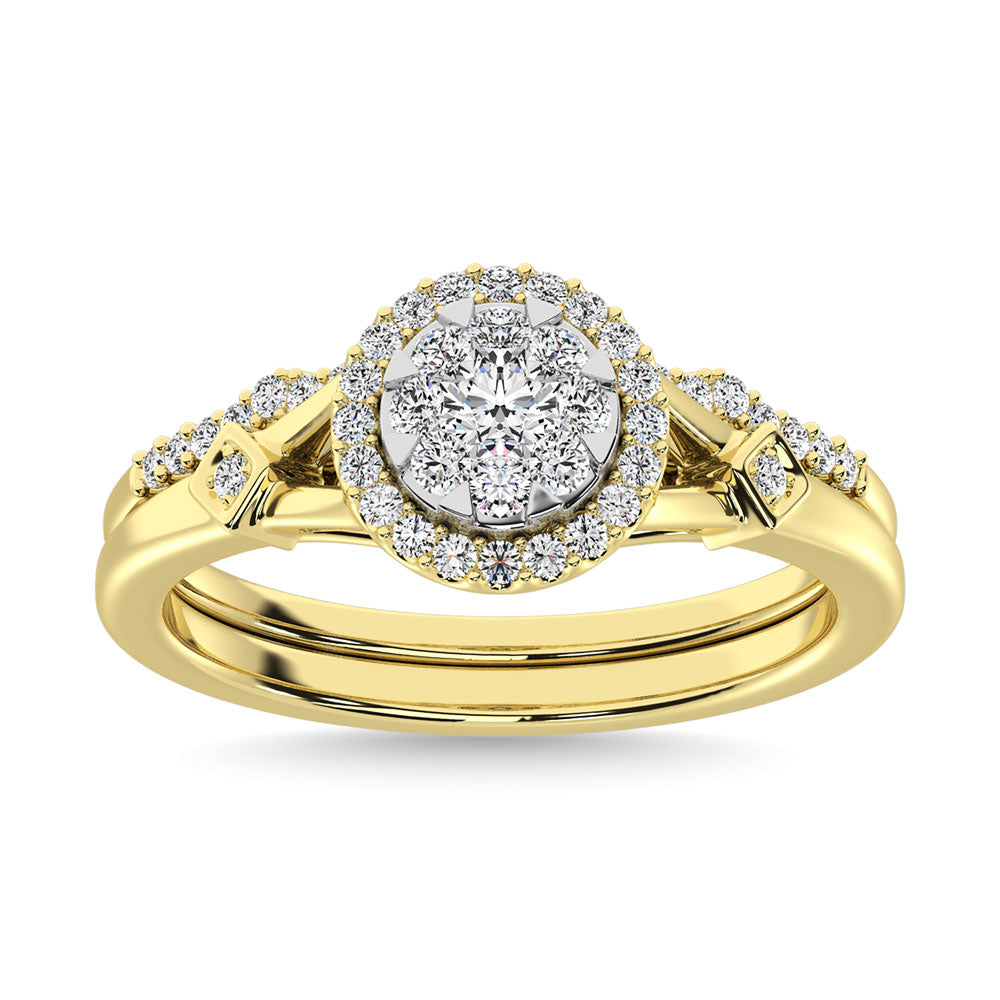 Diamond 1/2.Tw. Bridal Ring In 10K Yellow Gold