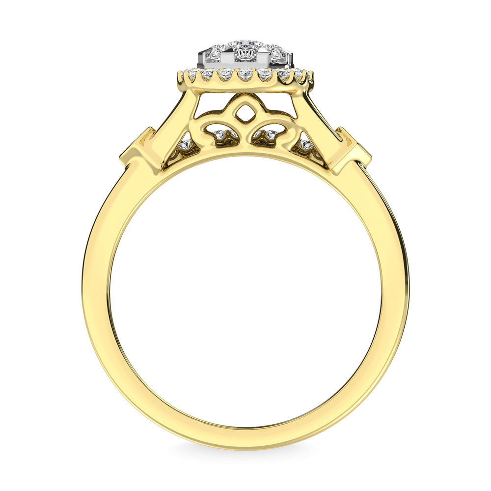 Diamond 1/2.Tw. Bridal Ring in 10K Yellow Gold