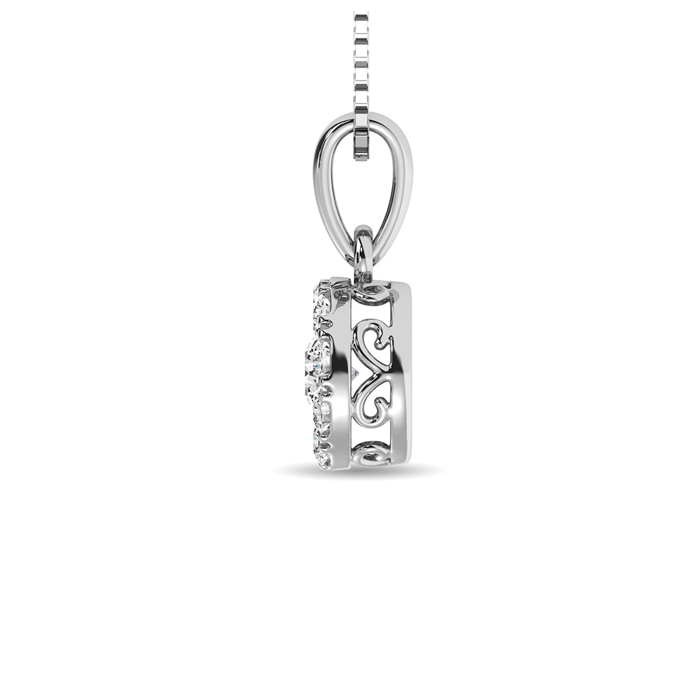Diamond 1/4 Ct.Tw. Round Frame Pendant