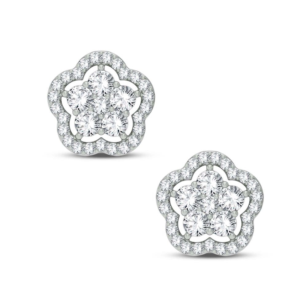 14K White Gold 1.50Ct Diamond Earring