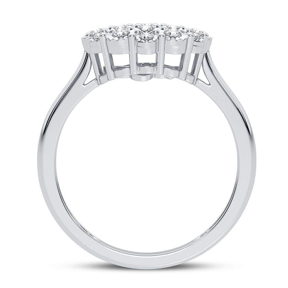 10K White Gold Elegant 0.10Ct Diamond Ring