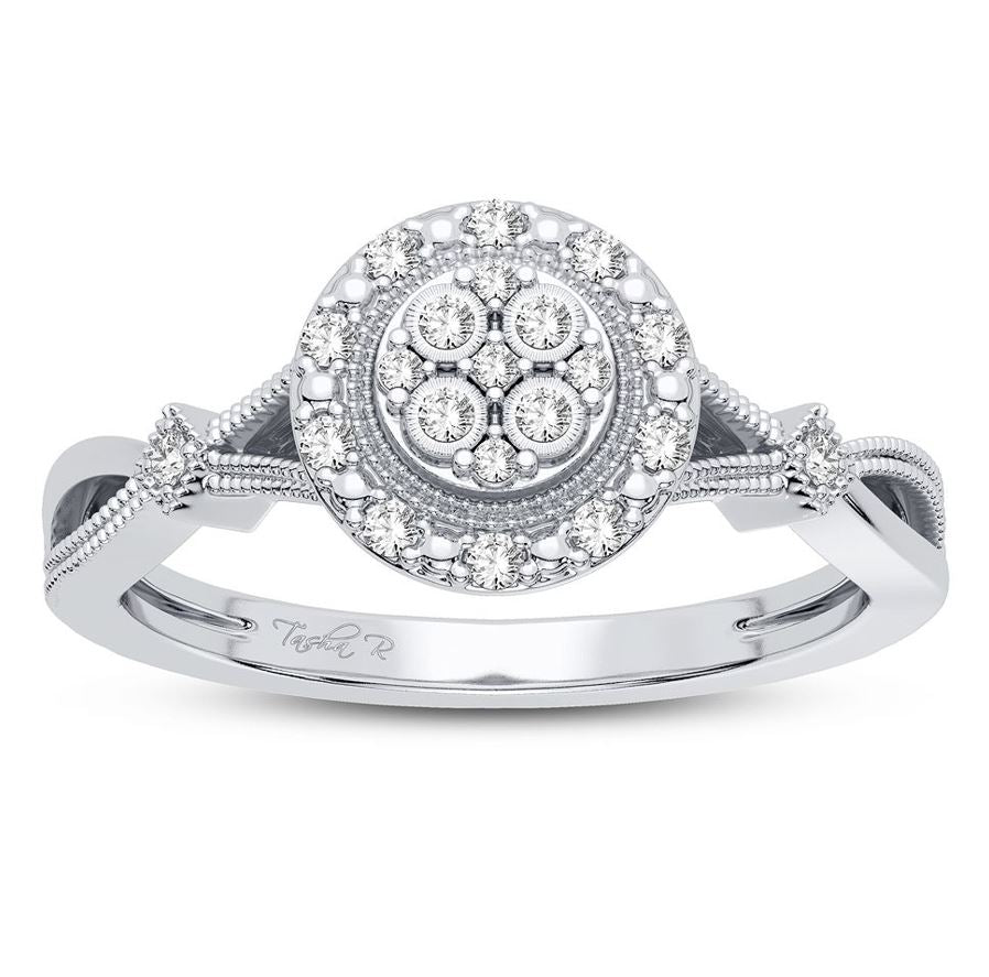 10K White Gold Magnifcnet 0.10Ct Diamond Ring