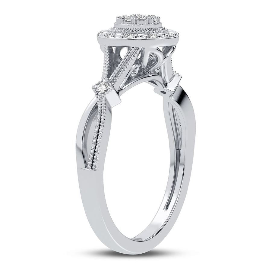 10K White Gold Magnifcnet 0.10Ct Diamond Ring