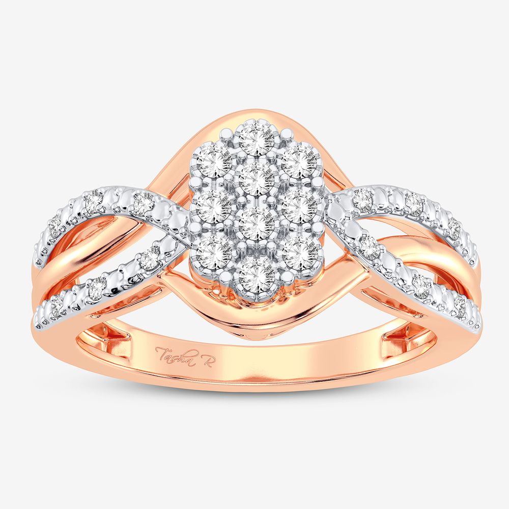 10K Rose Gold Exquisite 0.10Ct Diamond Ring