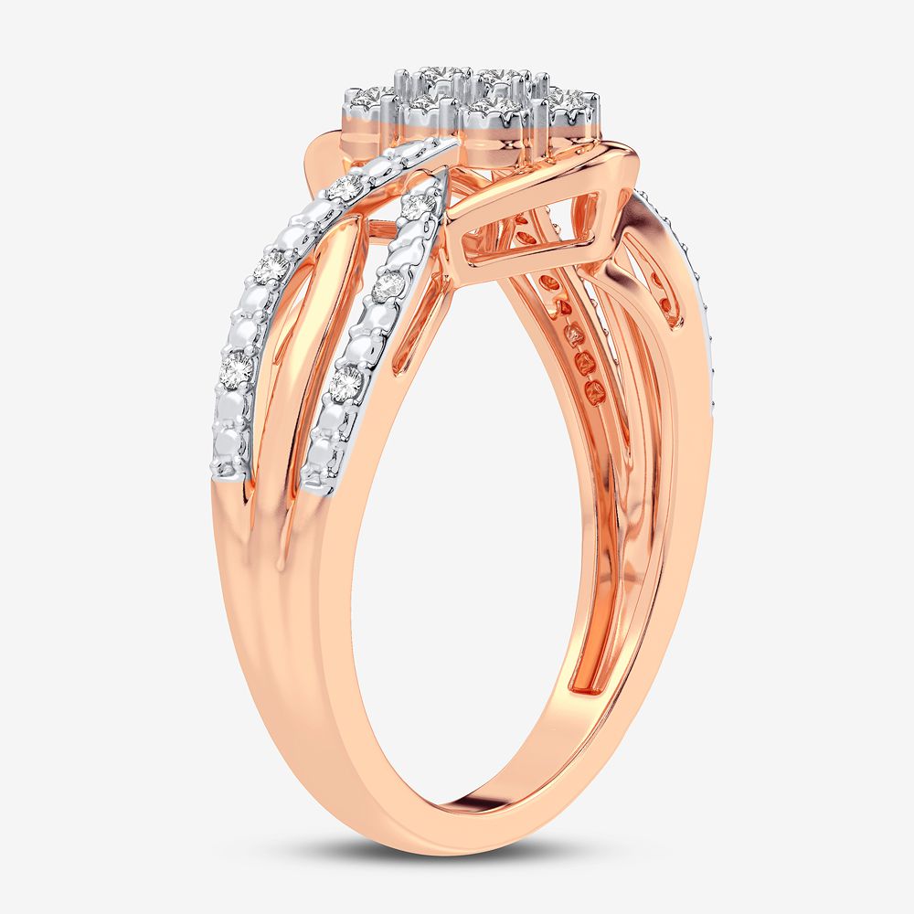 10K Rose Gold Exquisite 0.10Ct Diamond Ring
