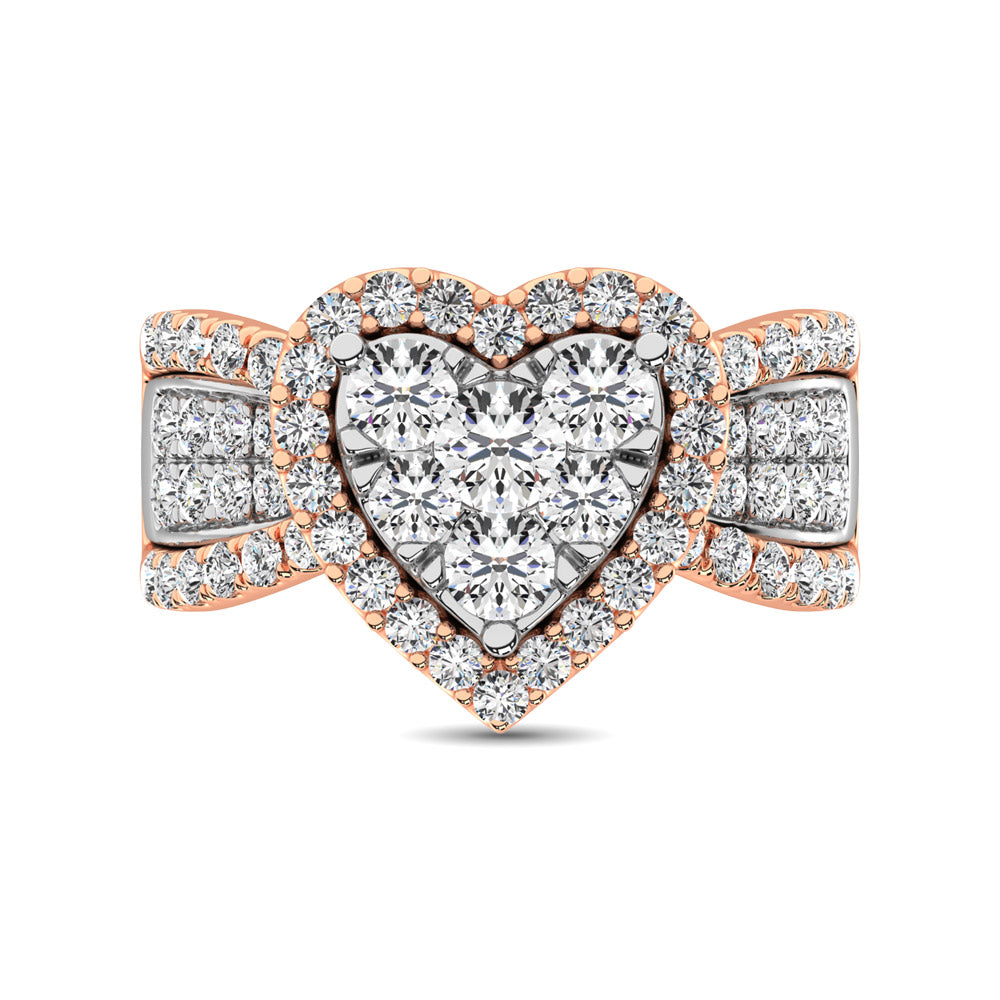 Diamond 1 Ct.Tw. Heart Engagement Ring In 14K Two Tone Gold
