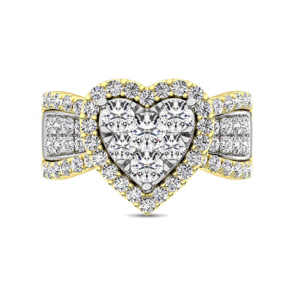 Diamond 1 Ct.Tw. Heart Engagement Ring In 14K Two Tone Gold
