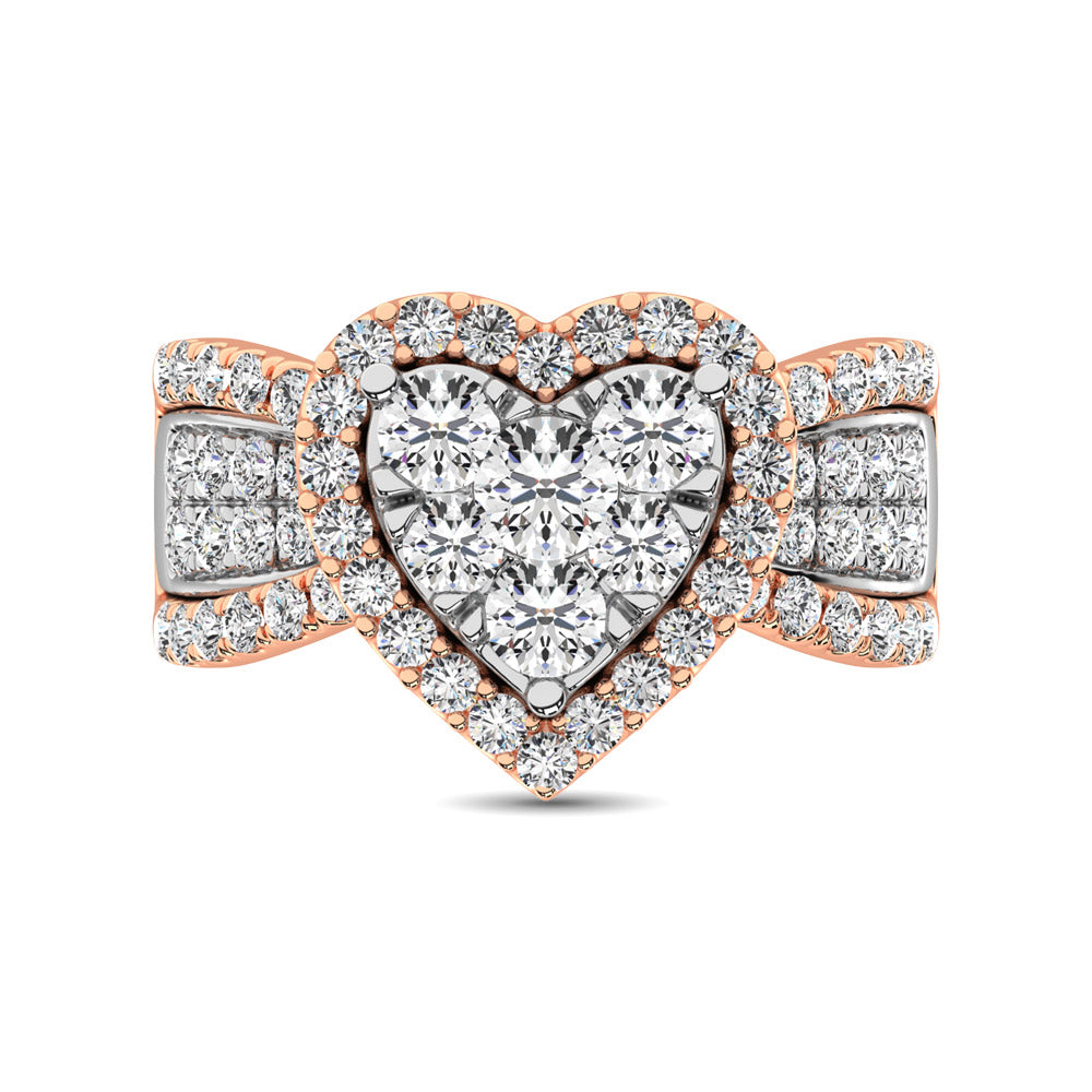 Diamond 2 Ct.Tw. Heart Shape Engagement Ring In 14K Two Tone Gold