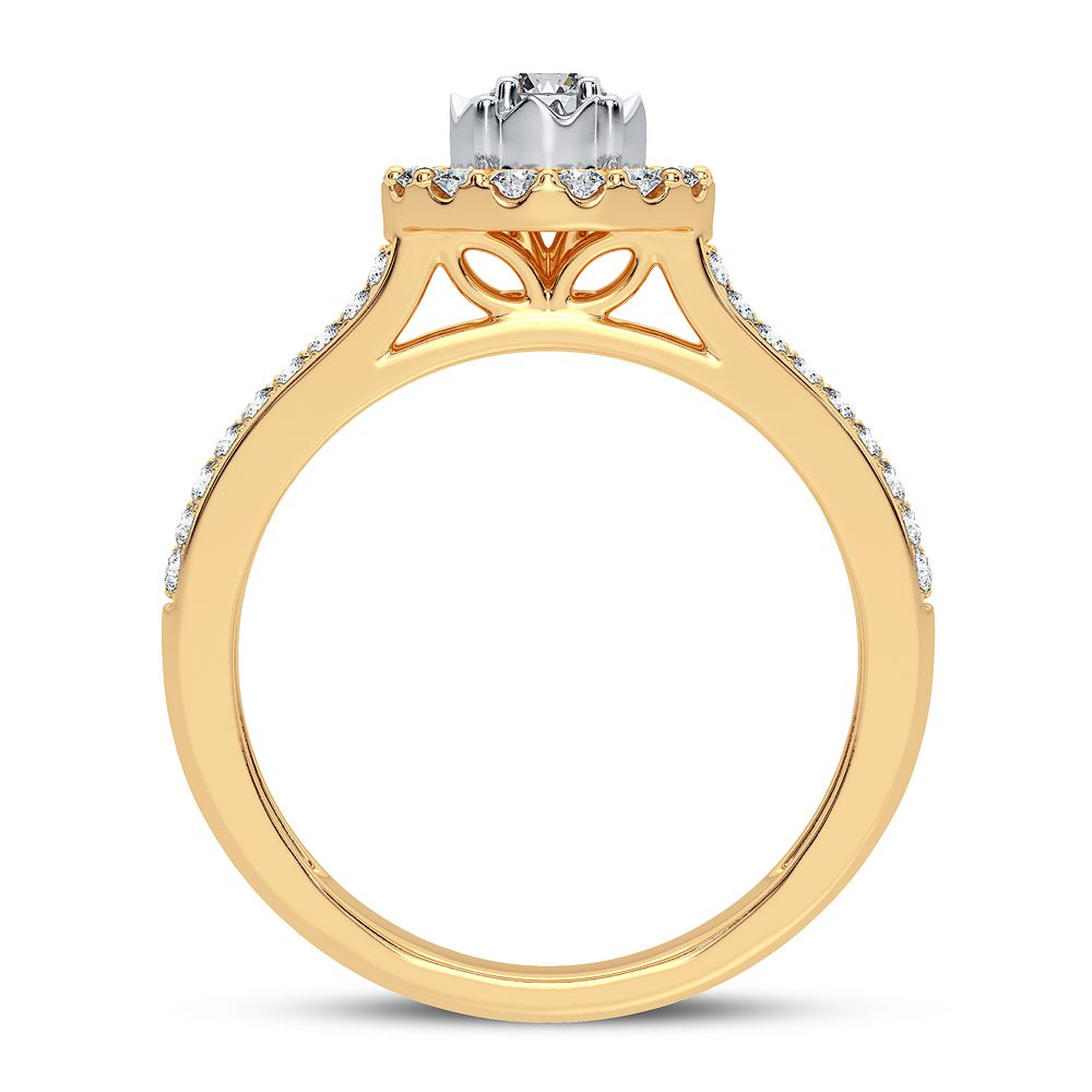 10K White Gold Exquisite 0.50Ct Diamond Ring