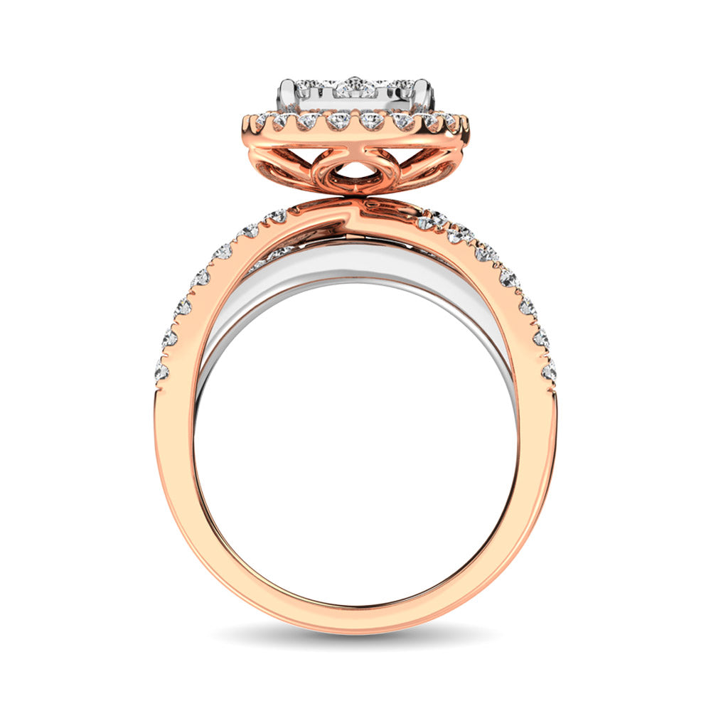 Diamond 2 Ct.Tw. Pear Shape Engagement Ring in 14K Two Tone Gold