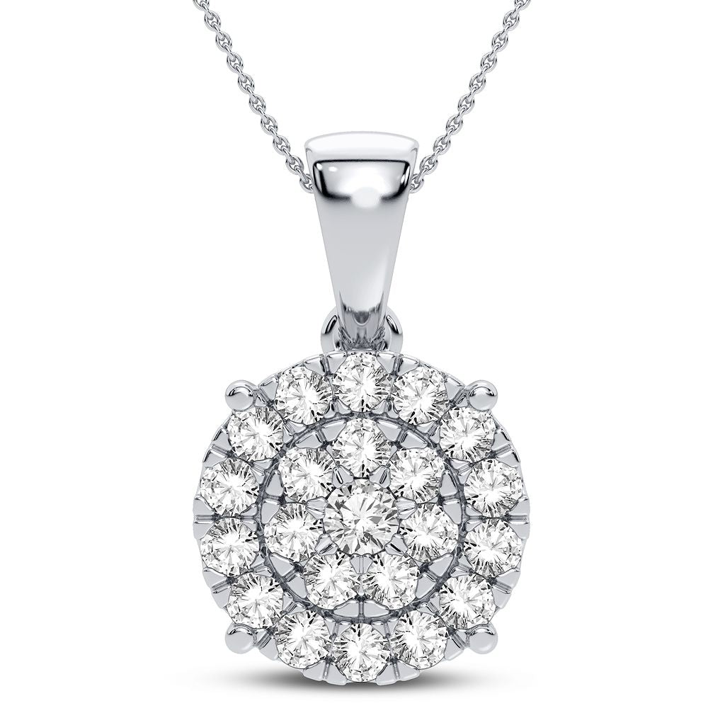 14K White Gold Gorgeous 2.00Ct Diamond Pendant