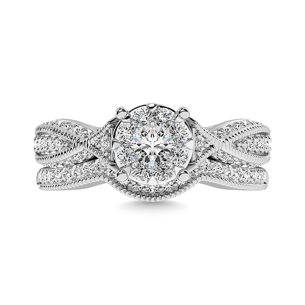 Diamond 1 Ct.Tw. Bridal Ring in 14K White Gold