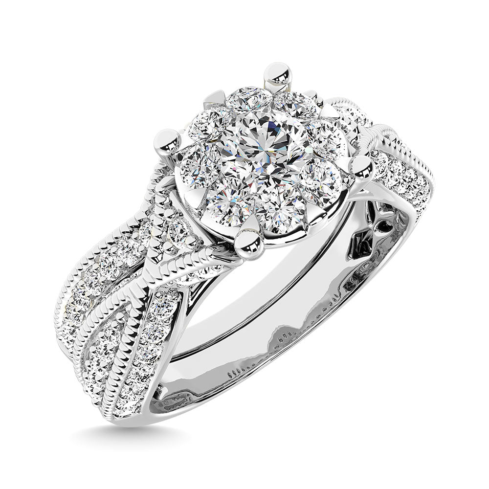 Diamond 1 Ct.Tw. Bridal Ring in 14K White Gold