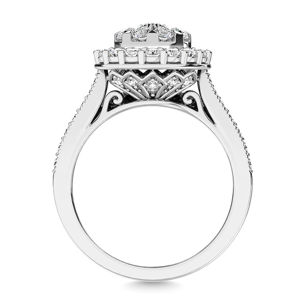 Diamond 1 1/2 Ct.Tw. Bridal Ring In 14K White Gold