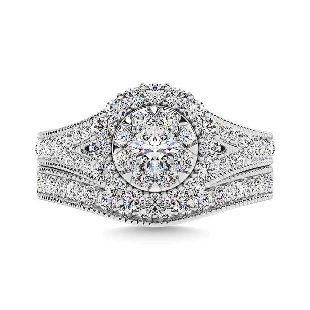 Diamond 1 1/2 Ct.Tw. Bridal Ring In 14K White Gold