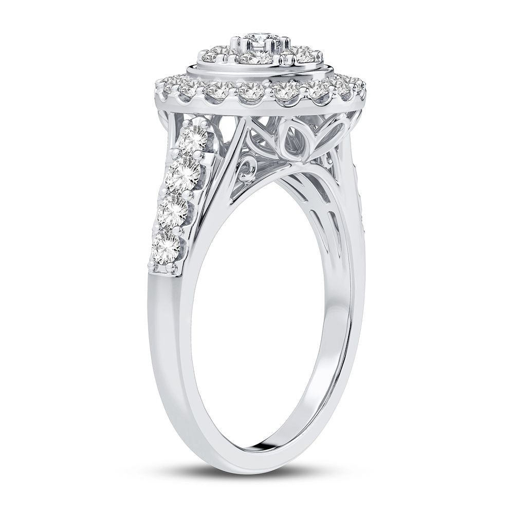 10K White Gold Elegant 1.00Ct Diamond Ring