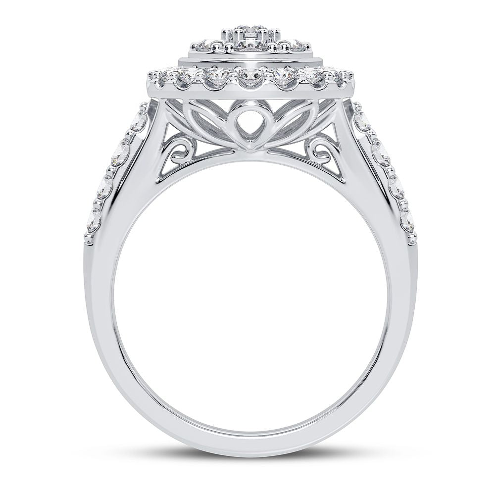 10K White Gold Elegant 1.00Ct Diamond Ring