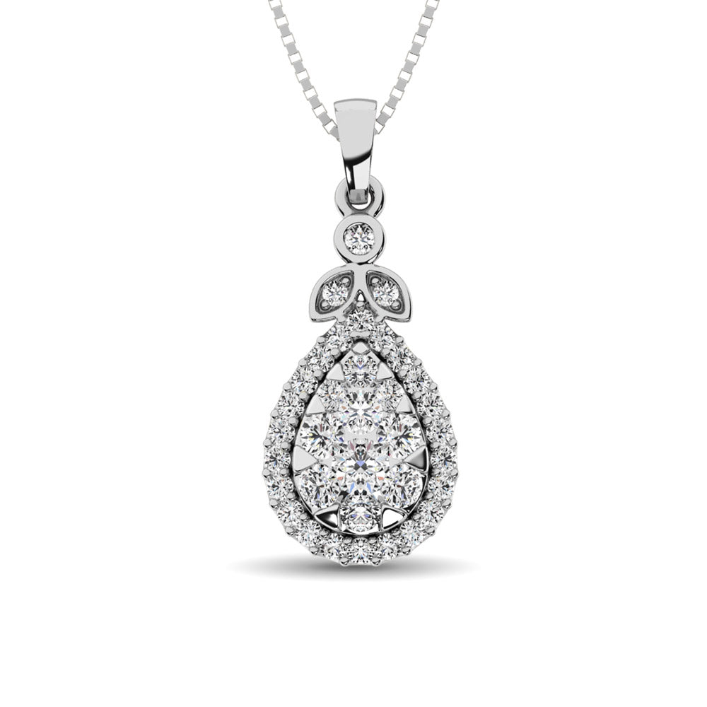 10K White Gold 2/5 Ctw Diamond Fashion Pendant